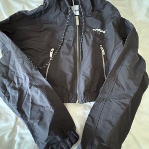 Black Sixth June Zip-Up Crop Black size small Hooded Jacket